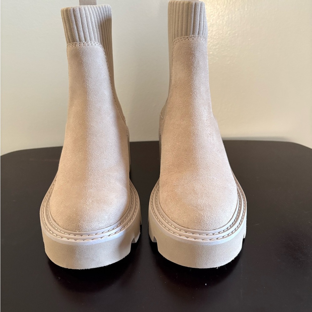 Beige Suede Ankle Boots